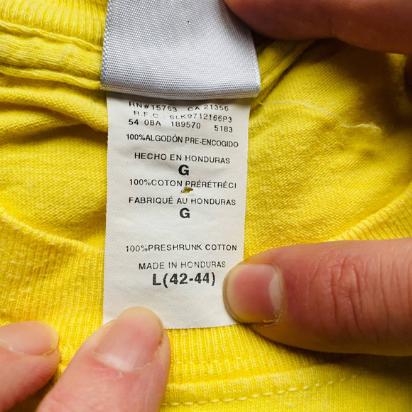 Hanes Beefy Batman Why So Serious Yellow Cotton Tee Shirt Size Large - Picture 4 of 6